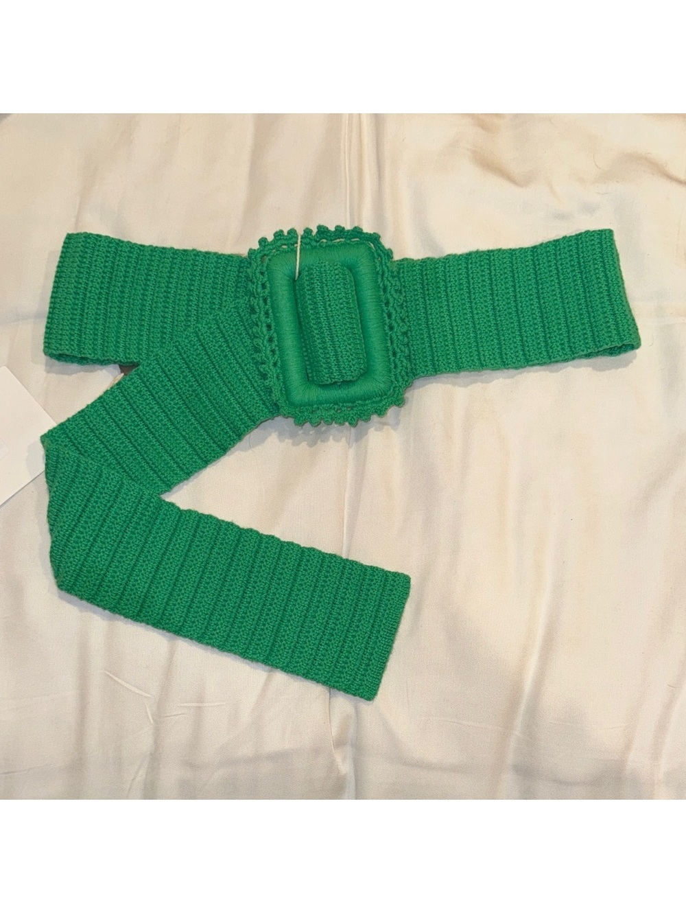 MSGM Italian Green Knit Belt with Buckle